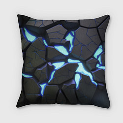 Подушка квадратная Голубая светящаяся неоновая лава, цвет: 3D-принт