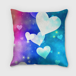 Подушка квадратная Dreamy Hearts Multicolor, цвет: 3D-принт