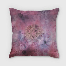 Подушка квадратная Мандала гармонии, фиолетовая, космос, цвет: 3D-принт