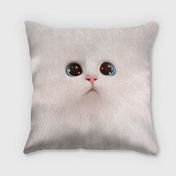 Подушка квадратная Милый кот с большими глазами, цвет: 3D-принт