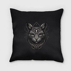 Подушка квадратная Чёрный готический кот, цвет: 3D-принт