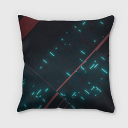 Подушка квадратная Неоновые линии в полной темноте, цвет: 3D-принт