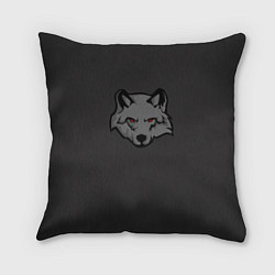 Подушка квадратная Злой серый волк с красными глазами, цвет: 3D-принт