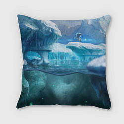 Подушка квадратная Subnautica - КРАБ на леднике, цвет: 3D-принт