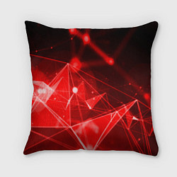Подушка квадратная Абстрактные красные лучи, цвет: 3D-принт