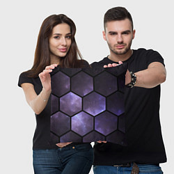 Подушка квадратная Звездные соты, цвет: 3D-принт — фото 2