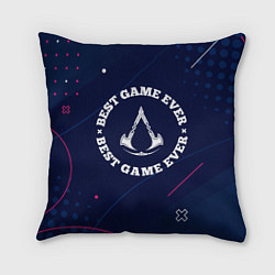 Подушка квадратная Символ Assassins Creed и надпись best game ever, цвет: 3D-принт