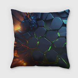 Подушка квадратная Взрыв плит, цвет: 3D-принт