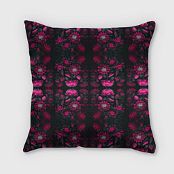 Подушка квадратная Ярко-розовые неоновые лилии, цвет: 3D-принт