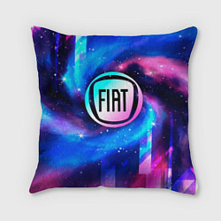 Подушка квадратная Fiat неоновый космос, цвет: 3D-принт
