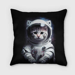 Подушка квадратная Котенок космонавт, цвет: 3D-принт