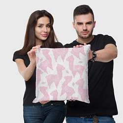 Подушка квадратная Розовые альпаки - паттерн, цвет: 3D-принт — фото 2