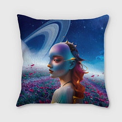 Подушка квадратная Девушка с похожей планеты, цвет: 3D-принт