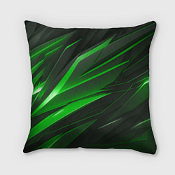 Подушка квадратная Зеленый и черные детали, цвет: 3D-принт