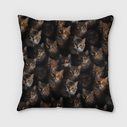 Подушка квадратная Паттерн из котов, цвет: 3D-принт