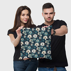 Подушка квадратная Узор из весенних цветочков, цвет: 3D-принт — фото 2