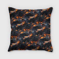 Подушка квадратная Огненные волны - pattern, цвет: 3D-принт