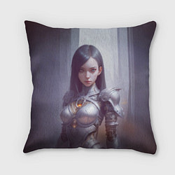 Подушка квадратная Девушка киберпанк, цвет: 3D-принт
