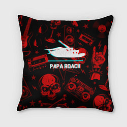 Подушка квадратная Papa Roach rock glitch, цвет: 3D-принт
