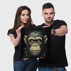 Подушка квадратная Портрет обезьяны: арт нейросети, цвет: 3D-принт — фото 2