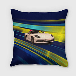 Подушка квадратная Спортивная немецкая машина Porsche 911, цвет: 3D-принт