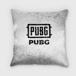 Подушка квадратная PUBG с потертостями на светлом фоне, цвет: 3D-принт