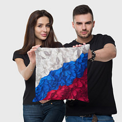 Подушка квадратная Флаг России из цветов, цвет: 3D-принт — фото 2