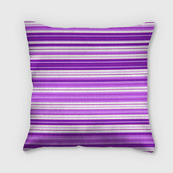 Подушка квадратная Фиолетовые полосы, цвет: 3D-принт