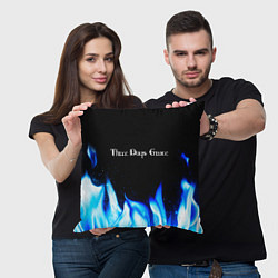 Подушка квадратная Three Days Grace blue fire, цвет: 3D-принт — фото 2