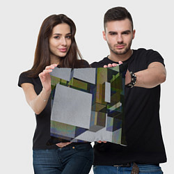Подушка квадратная Геометрический коллапс, цвет: 3D-принт — фото 2