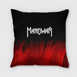 Подушка квадратная Manowar red plasma, цвет: 3D-принт