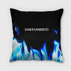 Подушка квадратная Disturbed blue fire