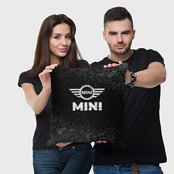 Подушка квадратная Mini с потертостями на темном фоне, цвет: 3D-принт — фото 2