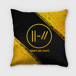 Подушка квадратная Twenty One Pilots - gold gradient, цвет: 3D-принт