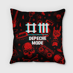 Подушка квадратная Depeche Mode rock glitch, цвет: 3D-принт