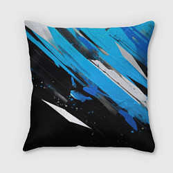 Подушка квадратная Black blue white, цвет: 3D-принт