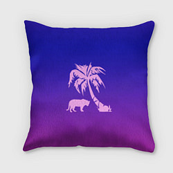 Подушка квадратная Пальма лето градиент, цвет: 3D-принт
