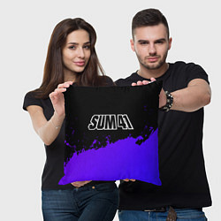 Подушка квадратная Sum41 purple grunge, цвет: 3D-принт — фото 2