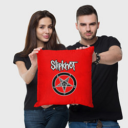 Подушка квадратная Slipknot - пентаграмма, цвет: 3D-принт — фото 2