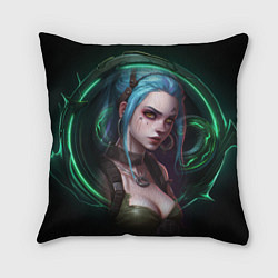 Подушка квадратная Jinx art Arcane League of Legends, цвет: 3D-принт