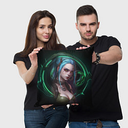 Подушка квадратная Jinx art Arcane League of Legends, цвет: 3D-принт — фото 2