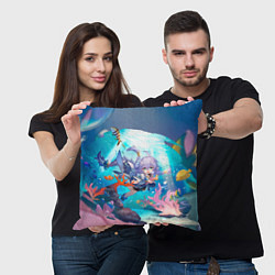 Подушка квадратная Байлу электрический тип, цвет: 3D-принт — фото 2