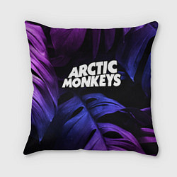 Подушка квадратная Arctic Monkeys neon monstera