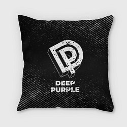Подушка квадратная Deep Purple с потертостями на темном фоне, цвет: 3D-принт