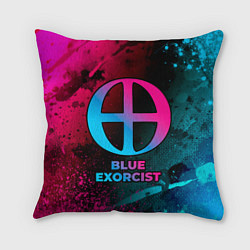 Подушка квадратная Blue Exorcist - neon gradient, цвет: 3D-принт