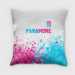 Подушка квадратная Paramore neon gradient style: символ сверху