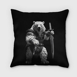 Подушка квадратная Белый медведь воин, цвет: 3D-принт