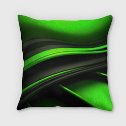 Подушка квадратная Black green textureпоп, цвет: 3D-принт