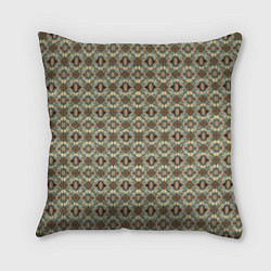 Подушка квадратная Золотисто-коричневая симметрия, цвет: 3D-принт