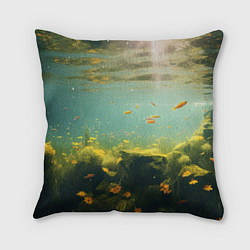 Подушка квадратная Рыбки в море, цвет: 3D-принт
